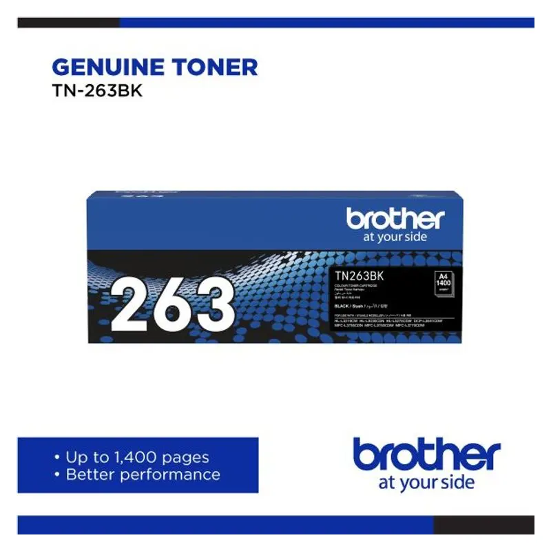 ตลับหมึกโทนเนอร์ Brother TN-263BK สีดำ รูปที่ 2
