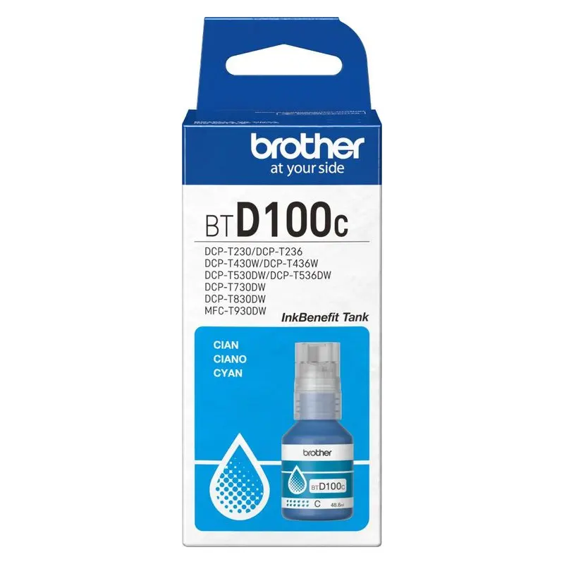 หมึกเติมแบบขวด Brother BT-D100C สีฟ้า